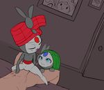  2014 bed blue_eyes eyes_closed female flat_chested group human inside interspecies lying male mammal meloetta nintendo nude on_back on_bed penetration pok&eacute;mon pok&eacute;philia pussy sex size_difference straight theboogie tongue tongue_out video_games 