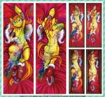  2014 advertisement annoying_watermark armor barbarian boa_(clothing) bracelet clothing dakimakura earth_pony english_text equine female fur hair hobbes_maxwell horse jewelry looking_at_viewer lying mammal my_little_pony nude on_back piercing pony solo text warrior watermark 