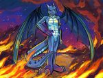  anthro balls dragon male masculine nude scalie sheath solo wings 