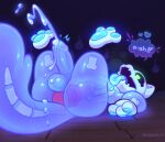  anal anal_masturbation anal_penetration anthro balls blue_tongue bodily_fluids bone bulge canid colored cum cum_while_penetrated cumshot detailed_background detailed_bulge dildo dildo_in_ass dildo_insertion dripping ejaculation english_text erection fangs genital_fluids genital_outline genitals goo_creature goo_creature_with_bones green_eyes heart_eyes heart_symbol hi_res looking_pleasured male mammal masturbation object_in_ass pawpads paws penetration penis penis_outline purple_body rear_view saliva saliva_drip sex_toy sex_toy_in_ass sex_toy_insertion skelly_(skellybeanz) skellybeanz skull skull_head solo speech_bubble teeth text tongue tongue_out translucent translucent_body tremble_spikes trembling_for_pleasure 