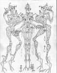  2014 alien bigtits dickgirl group high_heels intersex latexlorraine tentacles traditional_media 