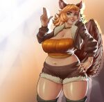  animal_ears animal_humanoid animal_tail big_breasts big_tail bottomwear breasts brown_body brown_bottomwear brown_clothing brown_fur brown_jacket brown_shorts brown_topwear choker clothed clothing croissama eyelashes female front_view fur hair hand_on_hip hi_res humanoid inner_ear_fluff jacket jewelry looking_at_viewer mammal mammal_humanoid marvel marvel_rivals navel necklace orange_clothing orange_hair orange_topwear rodent rodent_humanoid sciurid sciurid_humanoid short_hair shorts smile solo squirrel_girl_(marvel) tail tan_body tan_skin thick_thighs topwear tree_squirrel_humanoid tuft wide_hips 