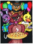  anthro avian bear bird blue_eyes bonnie_(fnaf) canine chica_(fnaf) chicken five_nights_at_freddy&#039;s fox foxy_(fnaf) freddy_(fnaf) group lagomorph lordfenrir male mammal rabbit yellow_eyes 