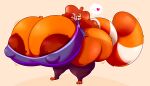  2025 absurd_res ailurid anthro areola big_breasts big_butt big_nipples big_tail biped breasts brown_hair butt clothed clothing digital_drawing_(artwork) digital_media_(artwork) ellipsis feet female fingers hair heart_symbol hi_res huge_breasts huge_butt huge_thighs hyper hyper_breasts hyper_butt hyper_thighs inner_ear_fluff legwear mammal manicorange manicorange_(character) nipples orange_body pictographics red_panda simple_background solo standing tail thick_thighs three-quarter_view toes topwear tuft 
