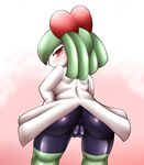  anus bike_shorts blush butt camel_toe clothing female kirlia looking_at_viewer nintendo pok&eacute;mon pussy seigen shiny solo spats video_games 