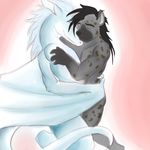  anthro cuddling cute dragon duo gay hyena kwasi_mounsou male mammal pave ryusho_yosei snuggles 