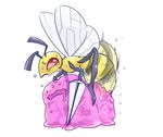  2014 alpha_channel ambiguous_gender animal_genitalia arthropod bee beedrill blush butt cum ditto duo erection feral goo horn insect komeko-nk male mammal nintendo nude open_mouth penetration penis plain_background pok&eacute;mon red_eyes saliva sex sweat tears transparent_background video_games wings 