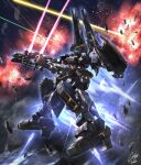  advance_of_zeta artist_request asteroid battle beam_rifle debris dual_wielding energy_beam energy_gun energy_sword explosion extra_arms gundam gundam_tr-1_hazel_owsla highres holding mecha mecha_focus mobile_suit nebula no_humans realistic robot science_fiction shield signature space star_(sky) sword thrusters titans_(gundam) titans_test_team_(gundam) v-fin war weapon zero_gravity 