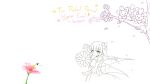  1girl absurdres bee bug cherrim cherrim_(sunshine) commentary daiyousei dress english_commentary english_text flower hanasan520 highres holding holding_flower partially_colored petals pink_flower pokemon pokemon_(creature) side_ponytail sidelocks simple_background touhou wings 