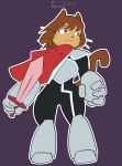 absurd_res big_hands biped cape clothing cosplay crossover crossover_cosplay deltarune digital_drawing_(artwork) digital_media_(artwork) domestic_cat felid feline felis female gameoverse glitch_productions hi_res jumpsuit kit_bodega kris_dreemurr mammal melee_weapon outline sword toonarscontent undertale_(series) weapon wide_hipped_anthro wide_hipped_female wide_hips