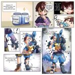 1:1 3_fingers 3_toes anthro asymmetrical_transformation brown_hair canid clothing comic english_text feet fingers fur fur_tuft generation_4_pokemon goo_transformation growth hair hi_res human human_to_anthro lisher001 lucario male mammal nintendo paws pokemon pokemon_(species) potion snout snout_growth solo species_transformation spike_growth spikes tail text toes torn_clothing transformation transformation_potion transformation_sequence tuft willing_transformation yellow_eyes