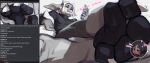 absurd_res clothing english_text extreme_size_difference female hair hi_res kerneldecoy kerneldecoy_(character) macro male male/female micro oblivious pawpads paws self-insert size_difference stuck_to_foot text white_hair