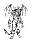 anthro black_and_white claws clothing collared_shirt cross cross_necklace deadlock_(game) dress_shirt facial_piercing farmer feet female finger_claws gargoyle hair hat headgear headwear hi_res horn humanoid ivy_(deadlock) jewelry monochrome necklace nose_piercing nose_ring overalls pattern_clothing pattern_shirt pattern_topwear piercing plaid plaid_clothing plaid_shirt plaid_topwear postto ring_piercing shirt smile solo standing stone_body tail teeth toe_claws topwear traditional_media_(artwork) valve wings
