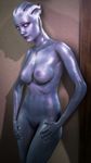  3d alien asari bioware blue_eyes blue_skin breasts cgi female liara_t&#039;soni lollermaz looking_at_viewer mass_effect nipples not_furry smile solo source_filmmaker video_games 
