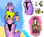animal_humanoid apode beach bikini blush bottomwear breasts bulge bumping clothed clothing crop_top draconcopode elderly elderly_anthro elderly_female electronics female green_eyes hi_res holding_object humanoid legless living_tail loincloth love mature_female mevka naga no_bra phone purple_body purple_scales reptile reptile_humanoid sagging sagging_breasts scales scalie scalie_humanoid scaly_tail scenery serpentine shirt shopping_bag shorts snake snake_hood snake_humanoid snake_tail swimwear tail tail_motion tailwag topwear two-piece_swimsuit unusual_anatomy unusual_tail wet wet_body wet_clothing
