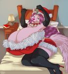  2014 anthro big_breasts breasts butt christmas clothing dbd female foreplay ggv hat holidays huge_breasts hyper hyper_breasts looking_at_viewer santa_hat solo 