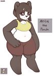  antelon anthro bear female mammal navel panda solo 