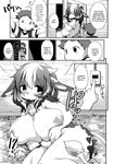  anthro bovine breasts brown_hair cattle comic female greyscale hair human kemono kishibe male mammal monochrome nipples nude short_hair translated 