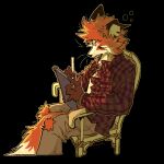 1:1 anthro big_tail black_background bottomwear canid canine cargo_pants chair clothed clothed_anthro clothed_male clothing dipstick_tail drawing_(action) drawing_tablet english_text flannel fox fully_clothed fully_clothed_anthro fully_clothed_male fur furniture hi_res male male_anthro mammal markings on_chair orange_body orange_fur pants pattern_clothing pattern_shirt pattern_topwear plaid plaid_clothing plaid_shirt plaid_topwear red_clothing red_fox red_plaid red_shirt red_topwear serpent_x shirt signature simple_background sitting sitting_on_chair snout solo tail tail_markings text topwear true_fox white_snout white_tail_tip