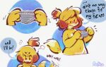 animal_crossing anthro blush bottomwear canid canine canis clothing convenient_censorship dialogue domestic_dog female hi_res holding_clothing holding_object holding_panties holding_underwear isabelle_(animal_crossing) mammal nintendo nude nude_female panken panties pattern_bottomwear pattern_clothing pattern_panties pattern_underwear shih_tzu solo steam striped_bottomwear striped_clothing striped_panties striped_underwear stripes tail tail_motion tailwag toy_dog underwear