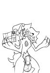 absurd_res anthro balls big_balls big_penis canid canine canis christmas christmas_clothing christmas_headwear claws clothing fex_le_scree flaccid foreskin generation_7_pokemon genitals ghost gift hair hat headgear headwear hi_res holidays long_hair lucky_the_lycanroc_(character) lycanroc male mammal midnight_lycanroc monochrome nintendo nude penis pokemon pokemon_(species) pubes saggy_balls santa_hat small_tail solo spirit tail undead wolf