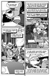  a&amp;h_club adrian_gray anthro bottomless canine clothed clothing comic female half-dressed hildegard kangaroo lesbian mammal marsupial monochrome rick_griffin wolf 