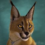  ambiguous_gender caracal cat feline feral mammal pendant portrait yellow_eyes ykoriana 