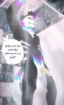 alternative_fashion anthro athletic athletic_anthro athletic_male balls bathing being_watched black_body black_fur blue_body blue_fur bone bros_being_bros casual_nudity caught_staring circumcised cocky detailed_background dialogue domestic_cat ears_up emo english_text fangs felid feline felis flaccid fur fur_markings genitals glans goth hair heart_symbol hi_res humanoid_genitalia humanoid_penis in_shower littlepeewie looking_at_another looking_at_viewer low_hanging_balls male mammal markings messy_hair neck_tuft nipples nude penis purple_body purple_fur raised_arm shower showering skull skull_head slim smile smiling_at_viewer solo standing steam tail talking_to_viewer teeth text tuft twunk vandal_ossyx wet wet_penis yellow_ears yellow_eyes yellow_penis
