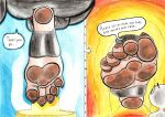 2026 5_toes anon anthro big_butt blue_background boots brown_pawpads butt claws clothing colored_pencil_(artwork) comic detailed dirty dirty_feet domestic_cat duo english_text feet felid feline felis female ferrumbunny foot_fetish foot_focus footwear gameoverse glitch_productions hi_res human humanoid_feet inside_shoe kit_bodega legwear male mammal nails pawpads plantigrade scared shoes simple_background speech_bubble standing steam stirrup_legwear text thigh_highs toe_claws toenails toes toony traditional_media_(artwork)