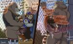 absurd_res against_fence against_surface against_wall ailurid alley alley_sex anal anal_orgasm anal_penetration anthro anthro_on_anthro anthro_penetrated anthro_penetrating anthro_penetrating_anthro aroused aroused_by_another aroused_face aroused_male aroused_smile back_muscles backsack backwards_baseball_cap backwards_cap backwards_hat balls barazoku baseball_cap bear ben_bigger biceps big_muscles black_clothing black_eyes black_jacket black_shirt black_tank_top black_topwear blue_baseball_cap blue_bottomwear blue_clothing blue_eyes blue_hat blue_headwear blue_jeans blue_pants bodily_fluids bottomless bottomless_anthro bottomless_male bottomwear bottomwear_around_legs bottomwear_down breath brown_body brown_fur butt chain chain_jewelry chain_necklace claws clothed clothed_sex clothing clothing_around_legs comic cum cum_drip cum_from_ass cum_from_penis cum_in_ass cum_inside cum_on_another cum_on_another's_butt cum_on_butt cum_on_own_penis cum_on_partner cum_on_partner's_butt cum_on_penis cum_on_self cum_spurt cumming_from_anal_sex cumming_from_penetration cumming_while_penetrating cumshot cumshot_in_ass denim denim_bottomwear denim_clothing dialogue dominant dominant_anthro dominant_male domination/submission dripping duo ejaculating_on_another ejaculating_on_self ejaculating_while_penetrating ejaculation ejaculation_while_penetrating english_text erection fence flirting flirting_look from_behind_position from_front_position fur genital_fluids genitals gold_(metal) gold_jewelry gold_necklace hands-free hat headgear headwear hi_res humping internal internal_anal jacket jeans jewelry jock larger_anthro larger_dom larger_male letterman_jacket looking_pleasured male male/male male_penetrated male_penetrating male_penetrating_male mammal manhandling manly markings mihoyo moan muscular muscular_anthro muscular_arms muscular_male muscular_thighs necklace nude nude_anthro nude_male orgasm outside outside_sex panting pants pants_around_legs pants_down partially_clothed partially_clothed_anthro partially_clothed_male penetration penile penile_penetration penis penis_in_ass pinned pinned_to_wall plant pounding_ass profanity public public_nudity public_sex rear_view red_body red_clothing red_fur red_panda red_underwear rough_sex roughhousing sex shadow shirt side_view size_difference smaller_anthro smaller_male smaller_penetrated standing standing_sex striped_body striped_fur striped_markings striped_tail stripes submissive submissive_anthro submissive_male sunset sweat sweatdrop sweaty_arms sweaty_back sweaty_body sweaty_face tail tail_grab tail_markings tank_top taunting taunting_partner teasing teasing_partner text thick_arms thick_thighs thrusting thrusting_forward topwear tough_guy tracho tree underwear ursine vein veiny_penis white_body white_clothing white_fur white_jacket white_topwear zenless_zone_zero