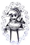 2025 anthro apron arthropod black_arms black_clothing black_dress black_legs blue_leaves bodily_fluids clothed clothed_anthro clothing crossdressing crossdressing_male digital_media_(artwork) dress frilly frilly_clothing frilly_dress grey_body hollow_knight_(franchise) insect leaf lidded_eyes maid_headdress maid_uniform male mask pattern_background purple_leaves quirrel_(hollow_knight) shaded simple_background simple_shading solo souhakuno_tinko standing sweat sweatdrop team_cherry textured_background uniform unimpressed upskirt wearing_mask white_apron white_background white_clothing white_head