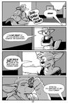  a&amp;h_club adrian_gray anthro bottomless canine clothed clothing comic female half-dressed hildegard kangaroo mammal marsupial monochrome rick_griffin wolf 