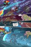2:3 blood blue_body bodily_fluids cold-blooded-twilight comic dialogue english_text equid equine eyelashes eyes_closed feral fluttershy_(mlp) friendship_is_magic hasbro hi_res kick mammal my_little_pony mythological_creature mythological_equine mythology pegasus rainbow_dash_(mlp) tail tears text violence wings yellow_body