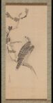 17th_century absurd_res accipitrid accipitriform ambiguous_feral ambiguous_gender ancient_art avian avian_feet beak biped bipedal_feral bird branch feathered_wings feathers feet feral hi_res leaf monochrome on_branch painting_(artwork) public_domain rear_view simple_background soga_nichokuan solo standing tail tail_feathers talons toes traditional_media_(artwork) traditional_painting_(artwork) wings