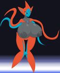  anthro big_breasts breasts deoxys elfdrago female huge_breasts humanoid looking_at_viewer nintendo nipples pok&eacute;mon pok&eacute;morph pussy solo video_games 