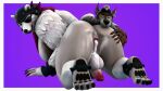 16:9 3d_(artwork) 4k absurd_res after_anal after_anal_penetration after_sex anthro anus ass_up balls bear big_butt bite biting_another bodily_fluids brown_body brown_fur butt butt_bite canid canine circumcised claws cum cum_from_ass cum_in_ass cum_inside cum_on_balls cum_on_partner cum_on_perineum digital_media_(artwork) duo epic_games finger_claws fortnite fur genital_fluids genitals hi_res humanoid_genitalia humanoid_penis larger_sub leaking leaking_anus leaking_cum male male/male mammal nichglass overweight overweight_male paws penis perineum polar_patroller presenting presenting_hindquarters puffy_anus simple_background size_difference submissive toe_claws tongue tongue_out wendell_(fortnite) white_body white_fur widescreen yellow_eyes