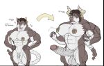 2_tails animal_genitalia animal_penis anthro bam_(bamcat) bamcat big_penis bodily_fluids body_size_growth bovine_genitalia bovine_penis brown_body brown_fur directional_arrow domestic_cat ear_piercing ear_tag facial_markings facial_piercing felid feline felis fur genital_growth genitals growth hair head_markings horn humanoid_genitalia lactating male mammal markings multi_tail multicolored_body multicolored_fur multicolored_hair muscle_growth nipple_piercing nipples nose_piercing nose_ring pecs penis penis_growth piercing projectile_lactation ring_piercing sequence size_transformation small_penis solo species_transformation tail text transformation two_tone_body two_tone_fur two_tone_hair vein veiny_muscles veiny_penis white_body white_fur