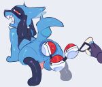 ambiguous_gender anal anal_bead_pull anal_beads anal_beads_in_ass anal_penetration anthro anthro_penetrated anus arched_back blue_body bodily_fluids clothing digitigrade disembodied_hand duo fingerless_gloves generation_4_pokemon genitals glistening glistening_body gloves handwear hi_res male male/ambiguous male_focus male_penetrated nintendo object_in_ass open_mouth pain pained_expression penetration penis pokeball pokeball_anal_beads pokeball_sex_toy pokemon pokemon_(species) pupils rear_view red_pupils riolu sex_toy sex_toy_in_ass sex_toy_insertion sharp_teeth shortstack shortstack_male size_difference smaller_male solo_focus sweat sweatdrop tail tankunito teeth thick_thighs