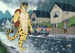 2025 4_toes abs animal_genitalia anthro balls barefoot being_watched black_hair building car casual_nudity cheetah claws clothed clothing dated detailed_background digital_media_(artwork) digitigrade duo eyes_closed facial_spots fangs feet felid feline fence finger_claws fully_sheathed fur genitals grass hair holding_clothing holding_object holding_umbrella house hufnaar kyyanno looking_at_another male male_anthro mammal markings modern_architecture muscular muscular_anthro muscular_male neighborhood nude only_one_nude open_mouth outdoor_nudity outside pantherine paws pecs plant public public_nudity raining sheath short_hair sidewalk solo_focus spots spotted_body spotted_face spotted_fur spotted_legs spotted_markings spotted_tail street striped_arms striped_markings striped_tail stripes tail tail_markings teeth tiger toes umbrella vehicle walking water wet wet_body wet_fur wet_hair white_hair yellow_balls yellow_body yellow_fur yellow_sheath