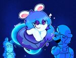 2022 2_fingers anthro artist_name black_eyes black_facial_hair black_mustache blue_background blue_body blue_clothing blue_dress blue_hair blue_handwear blue_hat blue_headwear blue_mittens blue_overalls blue_sclera blue_shirt blue_tail blue_teeth blue_theme blue_topwear blush blush_lines bozosart clenched_teeth clothed clothed_anthro clothed_female clothed_human clothed_male clothing colored crossover digital_drawing_(artwork) digital_media_(artwork) dress english_description ethereal_tail eye_through_hair eye_through_hat eyebrow_through_hat eyelashes facial_hair fangs female female_anthro female_focus fingers flying frown frowning_at_another fully_clothed fully_clothed_human fully_clothed_male fur ghost group hair handwear hat headgear headwear heart_symbol hi_res human hybrid lagomorph legless lighitng long_ears long_hair luigi male male_anthro male_human mammal mario_bros mario_plus_rabbids_kingdom_battle mario_plus_rabbids_sparks_of_hope midnite_(mario_plus_rabbids) mittens multicolored_hair mustache nintendo noseless open_frown open_mouth outline overalls pink_inner_ear purple_eyelids purple_eyes rabbid rabbid_luigi raving_rabbids rayman_(series) scared shaded shirt short_hair sideways_hat simple_background smile smiling_at_another spark_hunter spirit standing tail teeth text topwear translucent translucent_body translucent_hair trio two_tone_hair ubisoft white_body white_fur white_outline