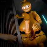 1:1 3d_(artwork) absurd_res animatronic anthro avian balls beakless big_balls big_breasts big_penis bird black_pasties blender_(artwork) blender_cycles_(artwork) bodily_fluids breasts chica_(fnaf) chicken clothing covered_nipples cum digital_media_(artwork) duo female five_nights_at_freddy's five_nights_at_freddy's_2 galliform genital_fluids genitals glistening glistening_arms glistening_body glistening_breasts glistening_thighs gynomorph hi_res huge_balls huge_breasts huge_penis humanoid hyper hyper_breasts hyper_genitalia hyper_penis intersex intersex/male leaking_cum leaking_precum machine male male/female mammal n00b-body non-mammal_balls pasties penis phasianid precum robot robot_humanoid scottgames smile thick_thighs toy_chica_(fnaf) yellow_balls yellow_body yellow_penis