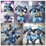 1:1 3_fingers 3_toes anthro asymmetrical_transformation border brown_hair canid comic duo english_text feet fingers fur fur_tuft generation_4_pokemon goo_transformation growth hair head_growth heterochromia hi_res human human_to_anthro lisher001 lucario male mammal mitosis multi_head nintendo paws pokemon pokemon_(species) pokemon_transformation potion red_eyes riolu snout species_transformation spikes spikes_(anatomy) splitting tail text toes transformation transformation_potion transformation_sequence tuft white_border willing_transformation yellow_eyes