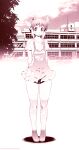 2016 accessory anthro blush blush_lines building clothed clothed_anthro clothed_male clothing cloud detailed_background domestic_cat felid feline felis femboy fluffy_ears footwear hands_behind_back headband heart_symbol hi_res knee_highs knee_socks legwear looking_away male mammal mio_(powfooo) modern_architecture outside overalls patreon patreon_logo plant powfooo shirt shoes shrub sky socks solo standing text topwear tree url