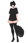 2:3 5_fingers amarok_uwu animal_humanoid bangs bangs_over_eyes black_body black_choker black_clothing black_ears black_fur black_hair black_jewelry black_legwear black_necklace black_neckwear black_outline black_shirt black_stockings black_tail black_thigh_highs black_topwear canid canid_humanoid canine canine_humanoid choker clothed clothed_humanoid clothed_male clothing covered_eyes digital_drawing_(artwork) digital_media_(artwork) dog_ears femboy fingers fluffy fluffy_tail footwear front_view frown frowning_at_viewer full-length_portrait fully_clothed fully_clothed_humanoid fully_clothed_male fur hair humanoid jewelry legwear looking_at_viewer male mammal mammal_humanoid mouth_closed multicolored_outline necklace neckwear outline pale_body pale_outline pale_skin portrait shirt simple_background slim small_waist socks solo standing stockings tail thick_thighs thigh_highs thigh_socks thin_arms thin_calves topwear white_background