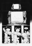 2026 5_panel_comic anthro black_eyes black_hair black_text blood bodily_fluids clothed clothing comic dialogue english_text exclamation_point eyes_closed fingers gloves hair handwear hi_res leprzil male mammal monochrome motion_lines murid murine page_number pyramid rat rodent solo speech_bubble tail text wall_(structure) white_sclera wounded
