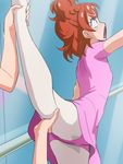  blue_eyes blush go!_princess_precure haruno_haruka haruyama_kazunori leg_grab leg_up open_mouth pain pale_eye pantyhose precure red_hair short_hair solo_focus split standing standing_on_one_leg standing_split stretch white_legwear 