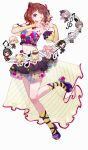  6+girls absurdres alternate_costume amiuex0204 bang_dream! bang_dream!_girls_band_party! bare_shoulders black_collar black_skirt brown_hair chibi collar commentary_request cone_hair_bun detached_collar detached_sleeves fingernails four-finger_heart_hands frills full_body hair_bun hair_ornament hair_ribbon happy_birthday heart heart_hands high-low_skirt highres kurata_mashiro leg_up maruyama_aya midriff minato_yukina misumi_uika mitake_ran multicolored_shirt multiple_girls musical_note nakamachi_arale navel one_eye_closed pink_nails purple_eyes purple_shoes red_trim ribbon see-through_clothes see-through_sleeves shirt shoes skirt sleeves_past_wrists socks solo_focus star_(symbol) strapless strapless_shirt takamatsu_tomori toyama_kasumi tsurumaki_kokoro wakana_rei white_background yellow_ribbon yellow_skirt yellow_sleeves yellow_socks 