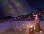  bad_id bad_pixiv_id clarityblue gloves night night_sky original scarf scenery sky solo star_(sky) starry_sky 