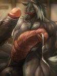  animal_genitalia animal_penis anthro balls big_balls big_penis cum cum_drip disembodied_penis dripping duo equine equine_penis erection hands_behind_back horse huge_balls huge_penis humanoid_penis male male/male mammal muscular muscular_male penis solo_focus vein veiny_penis zex 