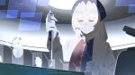  1girl absurdres blue_dress blue_hat braid coat commentary constellation_print cross cross_print dress gloves grey_eyes grey_hair hat highres holding holding_pasteur_pipette lab_coat long_hair long_sleeves mask mouth_mask no_noru nurse_cap open_clothes open_coat pasteur_pipette print_dress print_hat rabbit red_cross red_dress sample_watermark scientist single_braid solo touhou two-tone_dress untranslatable_commentary very_long_hair watermark white_coat white_gloves white_mask yagokoro_eirin 